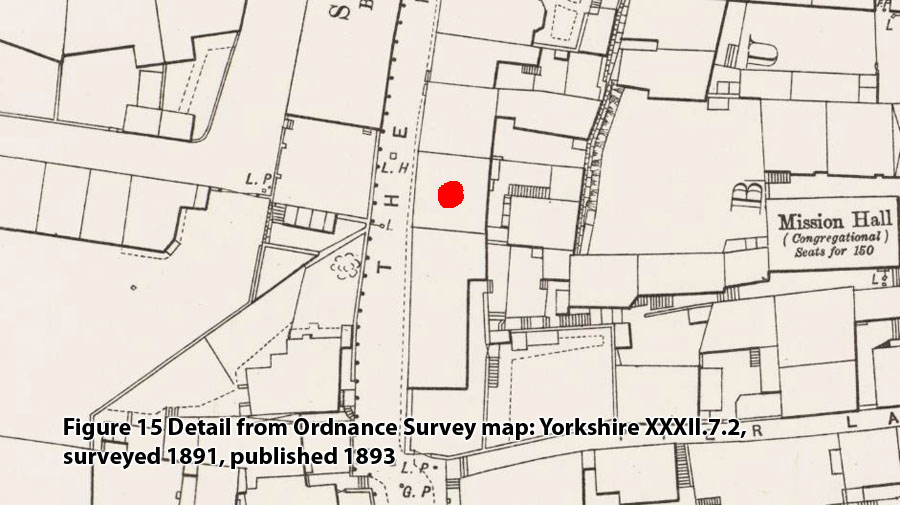 Figure 15 Detail from Ordnance Survey map: Yorkshire XXXII.7.2, surveyed 1891, published 1893 (Picture Source: National Library of Scotland)