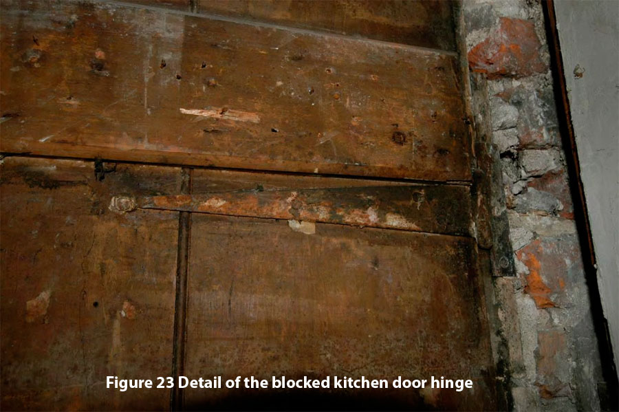 Figure 23 Detail of the blocked kitchen door hinge (Picture Source: Andy Bell)