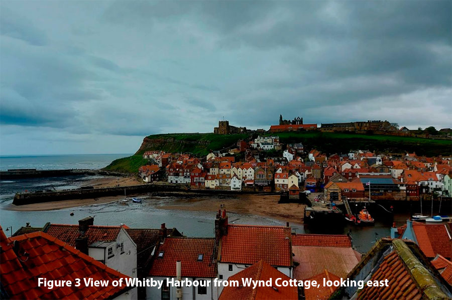 Figure 3 View of Whitby Harbour from Wynd Cottage, looking east