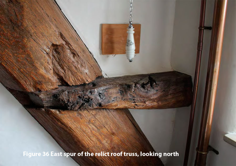 Figure 36 East spur of the relict roof truss, looking north
